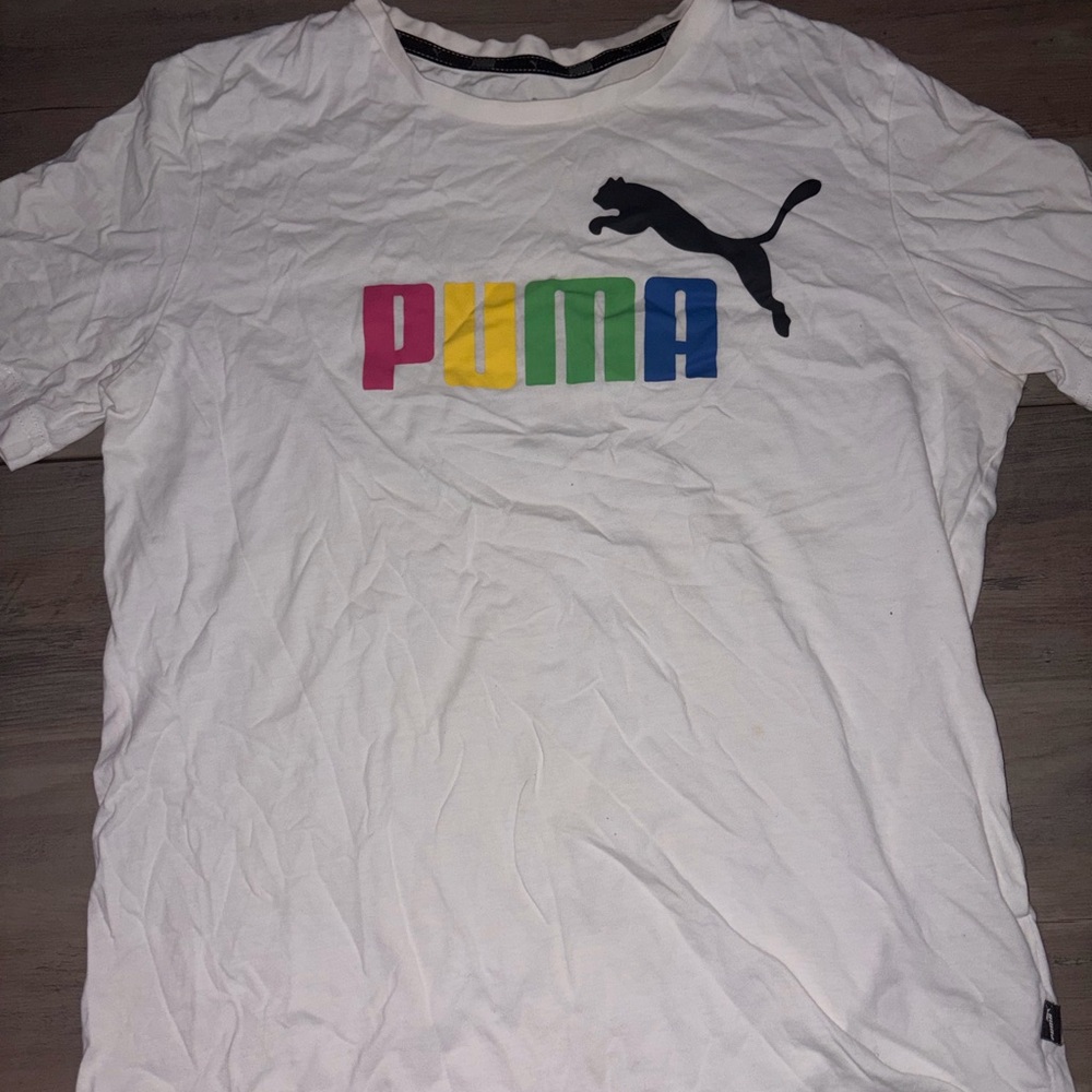 Puma Multicolor Logo White Tee